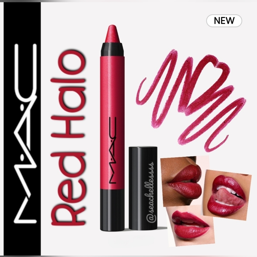MAC Cosmetics Dazzlelips Crayon Red Halo Deep Red Pearl Brand New In Box